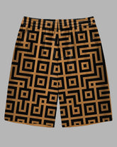 Men's Retro Fashion Geometric Regular Pattern Printed Outdoor Casual Big and Tall Shorts